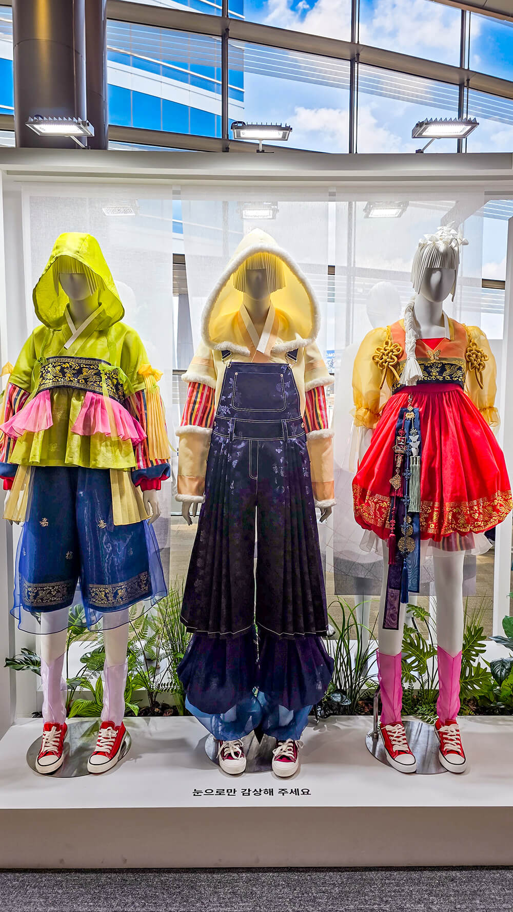 mannequins displaying modern hanbok designs